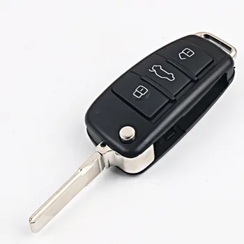 DAKATU 3 бутон сгъваем дистанционно обръщане на ключ за кола за носене на ключодържател за Audi A2 A3 A4 A6 A6L A8, TT, Q7 ключодържател калъф за замяна