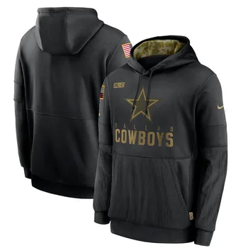 Dallas 2020 Salute to Service Каубои Men Black Pullover Performance Hoodie