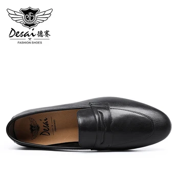 DESAI луксозни мокасини Мъжки обувки-високо качество, лесно носенето на естествена кожа мода ежедневни черно лидер 2020