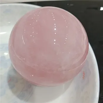 DHXYZB 55-60 мм прах кристал с дървена стойка ofice видове естествен розов кристал розов кварц обхват на топката изцеление безплатна доставка