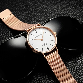 DIDUN мъжки часовник луксозна марка кварцови часовници мъжки рокля бизнес часовници стоманена мрежа тънки светещи ръчен часовник Водоустойчив