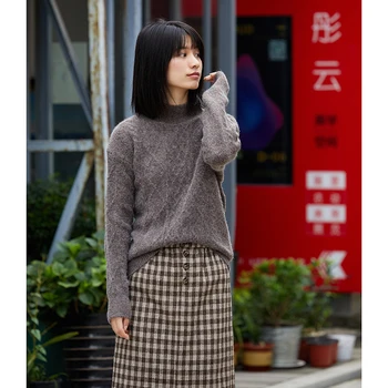 DIMANAF плюс размера на жена пуловер Есен Зима плетене поло, елегантен пуловер всекидневни женски Реколта О-образно деколте 2020 пуловер