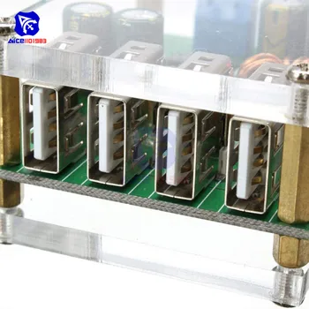 Diymore 4 USB DC DC 7V 9V 12V 24V 36V 48V -60V to 5V 5A Buck конвертор модул доставка на регулатор на напрежение с акрилен корпус