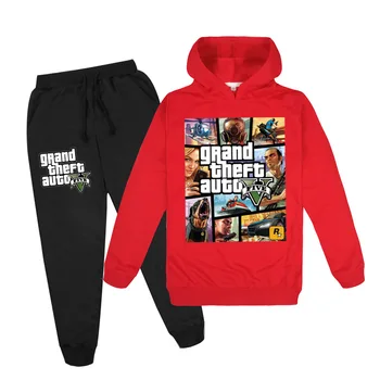 DLF 2-16Y Grand Theft Auto Игра Gta V 5 блузи, панталони комплект дрехи деца случайни спортен костюм момчета спортни дрехи хлапето момичета съоръжения