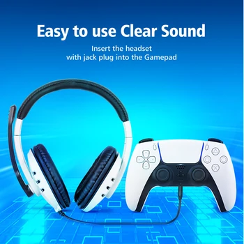 DOBE жичен детска слушалки за PS5 контролера слушалки за Sony PS4 / X box One / Nintendo Switch / PC стерео слушалки с микрофон