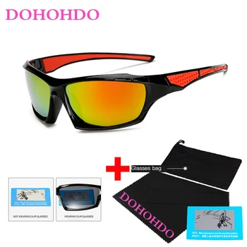 DOHOHDO марка класически дизайн поляризирани очила на Мъже, Жени шофиране квадратна рамка слънчеви очила мъжки UV400 Gafas De Solde с чанта