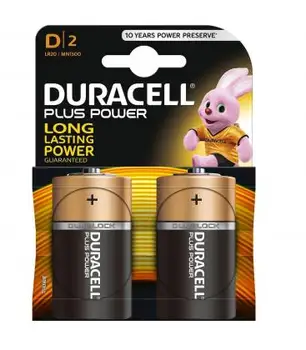 Duracell batteries оригинална батерия алкална тип D LR20 POWER PLUS blister 2 бр.