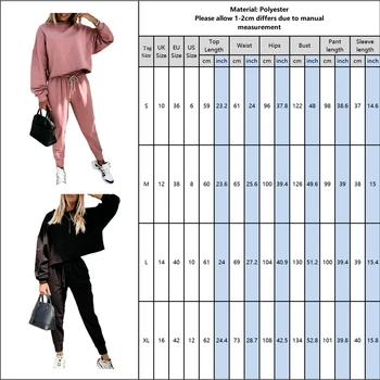DUUTI женски спортен костюм свободно cut комплект от 2 части пуловер+панталони женски спортен костюм пролет и есен плътен розово/черно/сиво спортно облекло