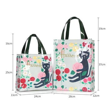 Eco Friendly Flower Мъкна пазарска чанта множество водоустойчив PVC чанта през рамо лондон чанта стил за жени обяд Shopper Bag