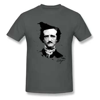 Edgar Allan Poe T-shirt Men T Тениски The Raven Геометричен Graphic Clothing Poetry Tshirt Cotton Върховете Tees Art Designer