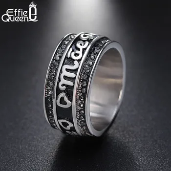 Effie Queen Highquality Stainless Steel Ring For Women Men Unisex Style With Pattern Gold/Silver color Rings Men Jewelry DGTR74