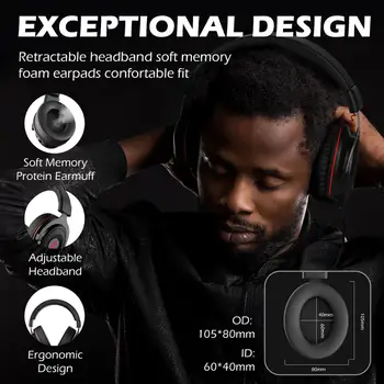 EKSA Gaming Headset Gamer E900 Headset PRO 7.1 Surround Sound слушалки с кабел LED USB/3.5 мм слушалки с микрофон за Xbox, PC, PS4