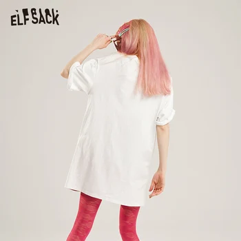 ELFSACK Cotton Print Casual Women Dresses Fashion Streetwear О-образно деколте Oversize Female Holiday Dress 2019 Summer Party Dress