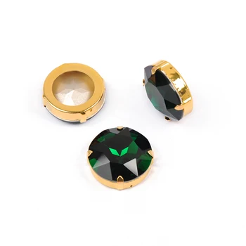 Emerald Фабрика продава на Едро по-високо качество Rivoli Round Strass Glass Hot Fix скъпоценни Камъни Fancy шият планински кристал за луксозни бижута, рокли
