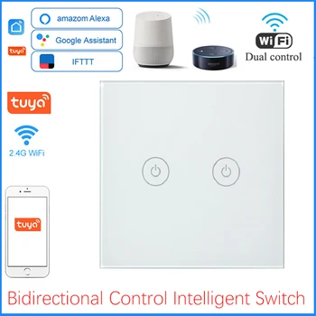 EU Smart Touch Switch Dual Control двунаправленные ключове за осветление Bothway стенни ключове поддръжка на WiFi APP Works Алекса Google Home