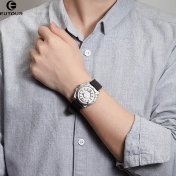 Eutour original new sports серия кварцови часовници магнитна мода модерен мъжки часовник гума кожена каишка