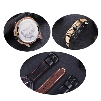 EYKI Brand Men ' s 3D Big Dial Creative Watch Men Date Display светлинен указател кварцови часовници мъжки спортен кожена каишка за часовник