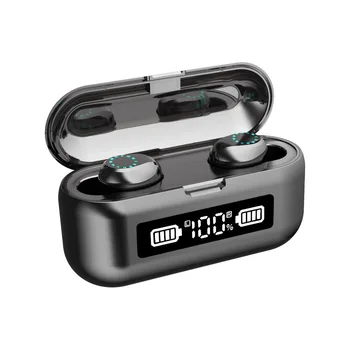 F9-43 Безжична Bluetooth слушалка с Hd-микрофон Power LED Display Mini Dual Touch накрайници за уши за слушалки IPX7 водоустойчив спортни слушалки