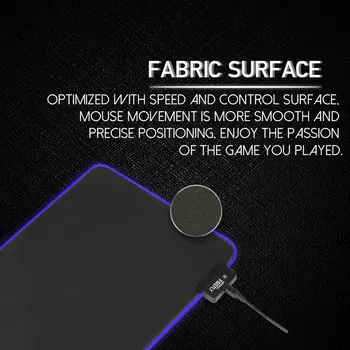 FANTECH MPR800S RGB подложка за мишка геймърска подложка за мишка 800x30x0. 03cm USB Мишка ултра-гладка повърхност плат с фиксирующим ръба за геймъри