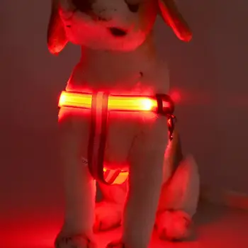 FC99 led светлини найлон куче колан, яка храни куче теглене на колана светещи сигурност светват куче колан, шарен колан