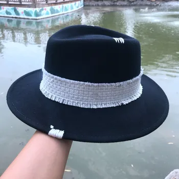 Fedora за новата есенно-зимна топла влажна вълнена шапка hat fashion han edition ins Xuan elegant wind cowl