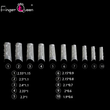 Fingerqueen 500шт френски фалшиви акрилни съвети на ноктите половин капачка съвети ковчега на фалшиви нокти с UV-гел, маникюр фалшиви съвети нокти FQ-841