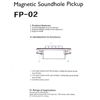 Flanger FP-02 Wood Акустична Китара Sound Hole Pickup магнитен звукосниматель за акустична китара 39