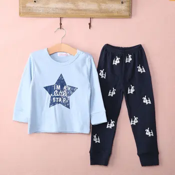 FOCUSNORM есен новородени момчета пижамные комплекти Писмо печат пуловер с дълъг ръкав hoody блузи панталони 2 елемента пижами