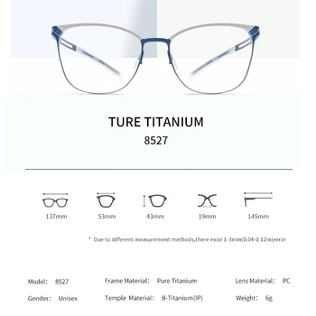 FONEX B титанов слънчеви очила рамка мъжете квадрат късогледство оптични очила по рецепта 2020 мини силиконови очила Безвинтовые 8527