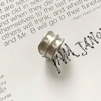 Foxanry минималистичен сребро 925 широчината на пръстена за жени нова мода мъниста верига пискюл геометрични ръчно изработени страна на бижута подарък