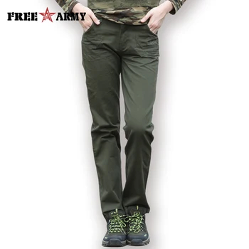 FreeArmy марка военен сафари стил Дамски панталони армейски зелен уникален просто есенни панталони панталони дамски макси пътеки всеки ден