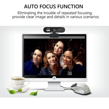 Full HD Webcam 2K 4K 1080P Auto Focus Web Mini PC Camera USB Computer Web Cam за директно излъчване на видео-конферентна връзка