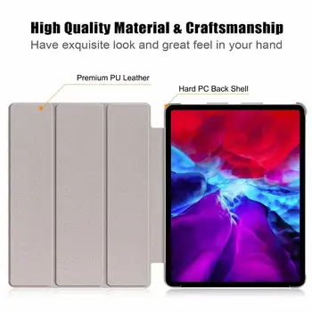Funda for iPad Pro 12.9 Case 2018 2020 TUP Leather Screen Protectorfor iPad Pro 12.9 inch 3rd 4th Gen Auto Sleep Wake Smart Case