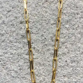 FUWO Highquality Gold Long Box Chain With 24-каратово Злато Dipped Anti-Tarnish Колие за бижута 5meter/Лот NC017