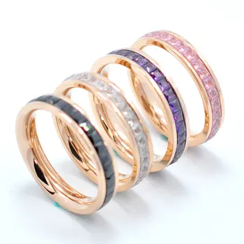 FYSARA луксозни многоцветни AAA кристали пръстени за жени, мода бижута rose gold цвят на цветни Циркон камък женски пръстен любов