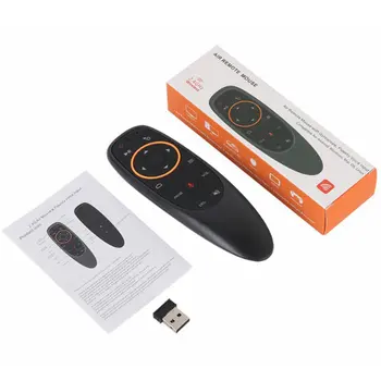 G10 гласова дистанционно управление, ABS пластмаса, силикон 2.4 G безжична въздушна мишка, IR обучение за Android tv box 1 комплект