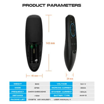 G10BTS Air Mouse IR Обучение Gyroscope Bluetooth Wireless Infrared Remote Control for Android TV Box Powerpoint Presenter G10