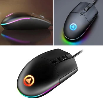 G3se кабелна геймърска мишка мишка USB RGB подсветка светлина за PC преносим компютър черен