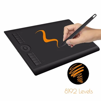 GAOMON M10K 2018 Version - 8192 Battery-Free Pen Pressure Digital Graphic Tablet for Drawing & Painting Art Writing Board