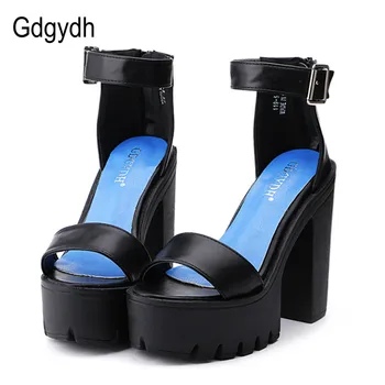 Gdgydh Drop Shipping White Summer Sandal Shoes for Women 2020 High Thick Heels Сандали на Платформа Casual Russian Shoes