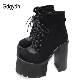 Gdgydh на Едро 2021 черни дамски ботуши на ток Пролет дамски обувки есен на горно облекло през цялата чорап ботильоны за жени, подарък за парти