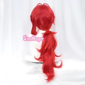 Genshin Impact Diluc cosplay 60 см дълга червена перука cosplay аниме cosplay перуки термоустойчиви синтетични перуки Хелоуин