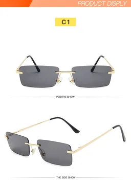 GIAUSA 2020 модни слънчеви очила без рамки дамски Модни малки правоъгълни слънчеви очила летен стил на пътуване UV400 златни нюанси за мъже