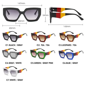 GIFANSEE 2020 луксозни големи квадратни слънчеви очила за Жени на марката дизайнерски ретро прозрачни очила дамски големи черни нюанси oculos UV400