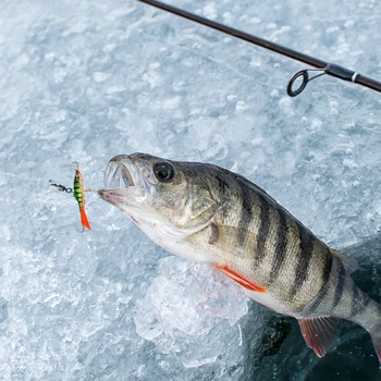 Goture Ice Jig Зимна стръв за риба баланс твърда изкуствена стръв със светещи куки за риболов на лед, риба щука 15 грама 68мм 1бр