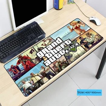 Grand Theft Auto GTA Голяма подложка за мишка Gamer Locking Edge Keyboard Mouse Mat Gaming Speed Мишка за CS GO LOL Dota2