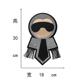 GUGUTREE бродерия голям планински кристал, човек петна икони апликация лепенки за дрехи YYC-19121099