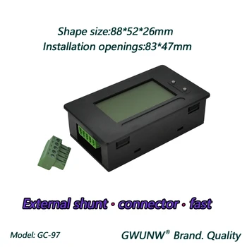 GWUNW GC97 200V Кулоновский метър индикатор за капацитет на батерията Кулонометр индикатор за нивото на мощност-професионален литиева батерия тестер