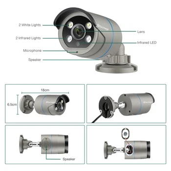 H. 265 POE CCTV System 8CH 1080P NVR Kit 2MP Audio Record AI IP Камера IR открит водоустойчив P2P Video Security Surveillance Set