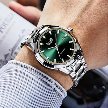 HAIQIN автоматични часовници за мъже луксозни всекидневни военни мъжки часовник механичен мъжки часовник 2020 стомана водоустойчив Relogio Masculino